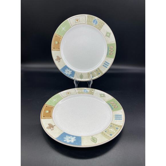 Mikasa Casual Classics HG284 Country Quilt Set of 2 Salad Plates 8 3/8” - Picture 1 of 7